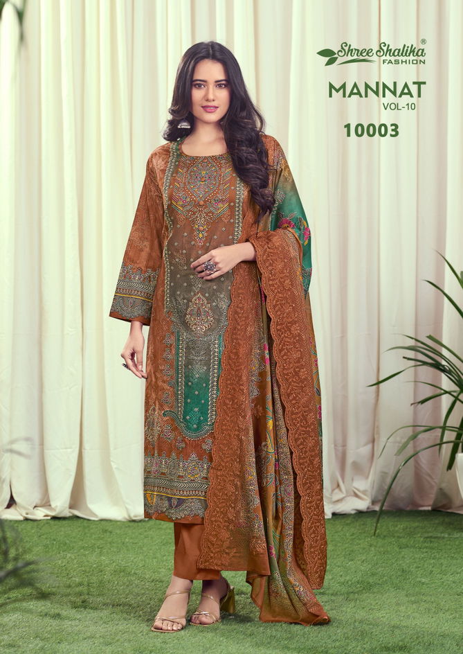 Mannat Vol 10 By Shree Shalika Printed Lawn Cotton Dress Material Wholesale Online
